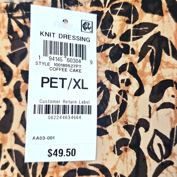 NWT JM Collection Petite Irina Impression 3/4 Sleeve Tunic PXL Coffee Cake - Picture 4 of 12